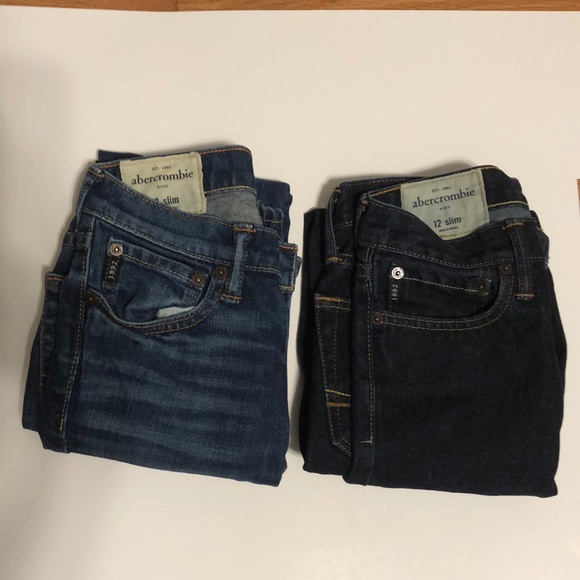 Bundle of 2 Abercrombie boys size 12 slim jeans - Picture 1 of 5